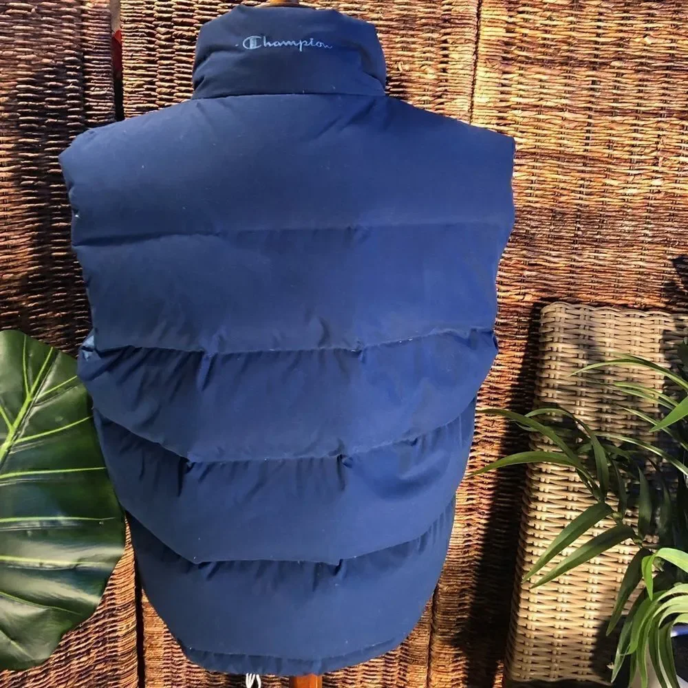 Champion Navy Blue Down Puffer Vest Size Small-EUC